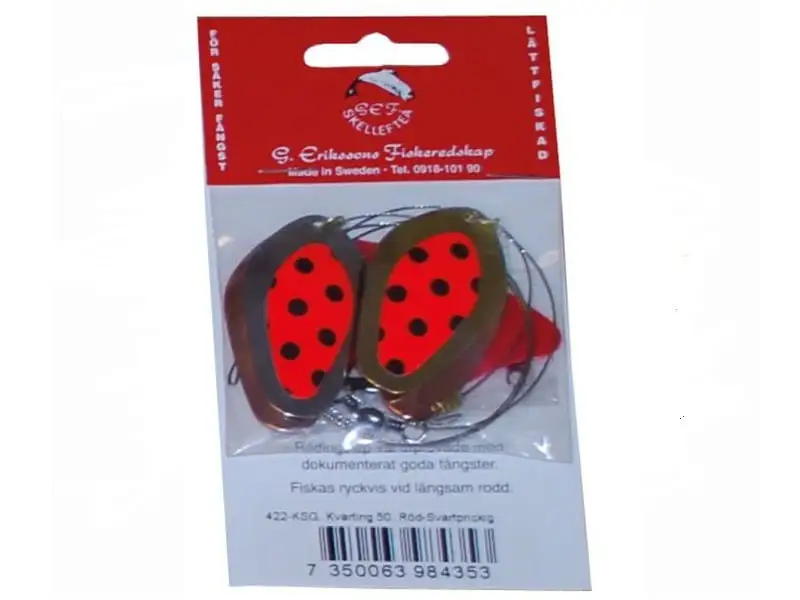 Wiggler Kvarting 50 Rød Svart Prikket 422-KSG 3 Wiggler Kvarting 50 Rød Svart Prikket 422-KSG