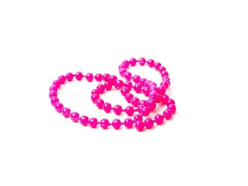 Hareline Bead Chain Eyes Medium Fl. Pink 3 Hareline Bead Chain Eyes Medium Fl. Pink